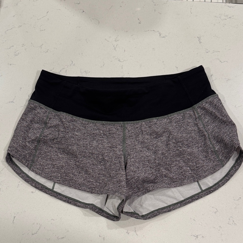 Lululemon Speed Up Short 2.5" - Size 4 - Heather Lux Multi Black/Black